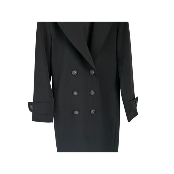 Cinzia Rocca Icons Black Double-Breasted Wool Blend Coat Womens Size 6 Elegant T - Picture 4 of 14